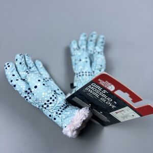 The North Face Girls' Light Blue Polka Dot Gloves